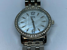 Load image into Gallery viewer, Unused TFX Bulova Lady Silver MOP Rhinestone Analog Quartz Watch Hour~New Batter
