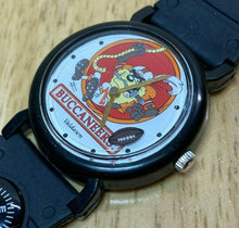 Load image into Gallery viewer, Vintage Valdawn Buccaneers Men Black Moving Football Analog Quartz Hour~New Batt
