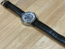 Load image into Gallery viewer, Stuhrling Men Lady 20J Silver Skeleton Leather Self-Wind Automatic Watch Hours
