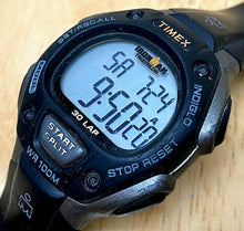 Load image into Gallery viewer, Timex Ironman Men Lady Silver Black Digital Alarm Chrono Watch Hours~New Battery
