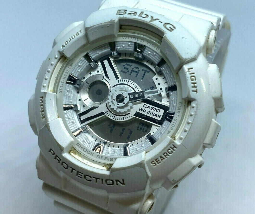 Casio Baby G-Shock BA-110 Analog Digital Alarm Chrono Quartz Watch Hour~New Batt