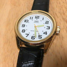 Load image into Gallery viewer, Q&amp;Q By Citizen Men 30m Gold Tone White Dial Analog Quartz Watch Hour~New Battery
