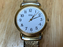 Load image into Gallery viewer, ESQ Movado Swiss Men 50m Gold Tone Stretch Analog Quartz Watch Hours~New Battery
