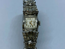 Load image into Gallery viewer, VTG Cromwell Swiss Lady Stretch Silver Crystals Hand-Wind Mechanical Watch Hours
