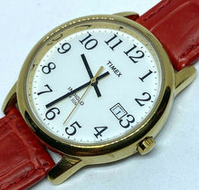 Load image into Gallery viewer, Timex Indiglo Men 30m Gold Tone Leather Analog Quartz Watch Hour~Date~New Batter
