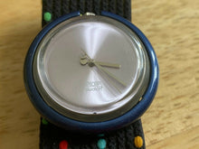Load image into Gallery viewer, VTG POP Swatch 5755 Swiss 1999 Silver Blue Analog Quartz Watch Hours~New Battery
