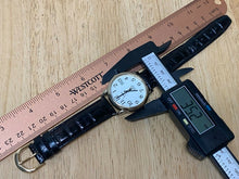 Load image into Gallery viewer, Timex Men 30m Gold-White Leather Band Analog Quartz Watch Hours~Date~New Battery
