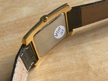 Load image into Gallery viewer, Vintage AK Homme Men Gold Tone Thin Rectangle Analog Quartz Watch Hours~New Batt
