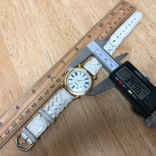 Load image into Gallery viewer, Vintage Guess Mens Gold Tone Leather Roman Analog Quartz Watch Hours~New Battery
