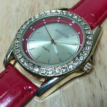 Load image into Gallery viewer, Unused Manhattan Croton Men Gold Tone Red Leather Quartz Watch Hours~New Battery
