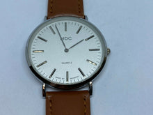 Load image into Gallery viewer, Clean MDC By Infantry Mens Silver Leather Analog Quartz Watch Hours~New Battery
