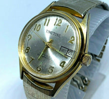 Load image into Gallery viewer, Vintage Timetone Mens 17J Waterproof Gold Tone Hand-Wind Mechanical Watch Hours
