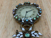 Load image into Gallery viewer, VTG Ingraham Lady Gold Tone Fancy Dial Hand-Wind Mechanical Brooch Watch Hours
