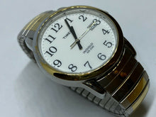 Load image into Gallery viewer, Timex Indiglo Mens 30m Dual Tone Stretch Analog Quartz Watch Hours~Date~New Batt
