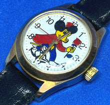 Load image into Gallery viewer, Vintage Disney Mickey With Rose Lady Gold Tone Hand-Wind Mechanical Watch Hours
