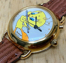 Load image into Gallery viewer, Armitron Tweety Bird Lady Gold Tone Analog Quartz Musical Watch Hour~New Battery

