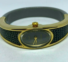 Load image into Gallery viewer, Vintage PAT Lady Gold Tone Gray Cuff Bangle Hand-Wind Up Mechanical Watch Hours
