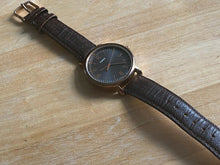 Load image into Gallery viewer, Timex Indiglo Men 30m Rose Gold Brown Leather Analog Quartz Watch Hours~New Batt
