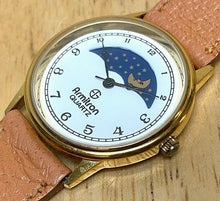 Load image into Gallery viewer, Vintage Armitron Men Gold Tone Moon Phase Leather Quartz Watch Hours~New Battery
