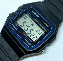 Load image into Gallery viewer, Unused Casio F-91W Mens Black Digital Alarm Chrono Quartz Watch Hour~New Battery
