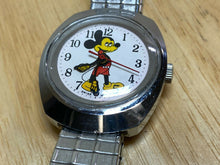 Load image into Gallery viewer, Vintage Swiss Movt Disney Mickey Men Silver Hand-Wind Mechanical Watch Hours
