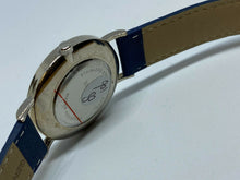 Load image into Gallery viewer, Unused Seaside Men Silver Blue Leather Analog Quartz Watch Hours~New Battery
