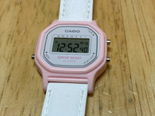 Load image into Gallery viewer, Casio LA-11W Lady Pink White Leather Digital Alarm Chrono Watch Hour~New Battery
