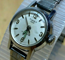 Load image into Gallery viewer, Vintage Timex 400 Lady Silver 17 jewels Stretch Hand-Wind Mechanical Watch Hours
