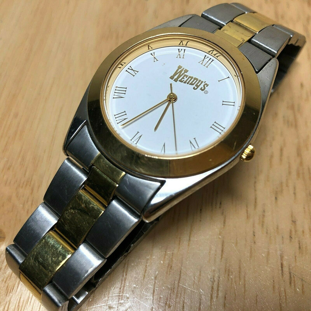 Wendy's By Europa Men Dual Tone Japan Movt Analog Quartz Watch Hours~New Battery