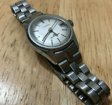 Load image into Gallery viewer, Vintage Timex Lady Fluted Bezel Silver Hand-Winding Mechanical Watch Hours~Date
