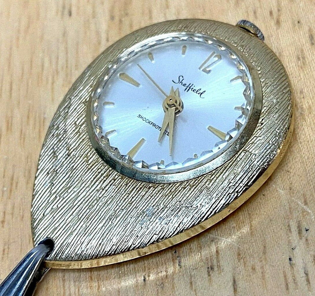 Vintage Sheffield Swiss Lady Aluminum Hand-Wind Pendant Pocket Watch Hours