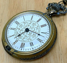 Load image into Gallery viewer, Vintage Westclox USA Men Gold Tone Roman Hand-Wind Mechanical Pocket Watch Hours
