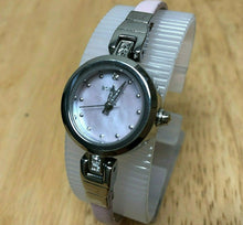 Load image into Gallery viewer, BCBGirls Lady MOP Dial Rhinestone Leather Analog Quartz Watch Hours~New Battery
