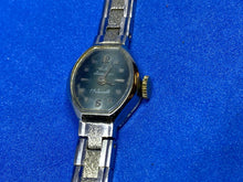 Load image into Gallery viewer, VTG Jules Jurgensen Lady 17 Jewels Silver Blue Hand-Wind Mechanical Watch Hours
