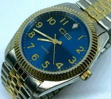 Load image into Gallery viewer, VTG CG Men Japan Movt Dual Tone Fluted Bezel Analog Quartz Watch Hour~New Batter
