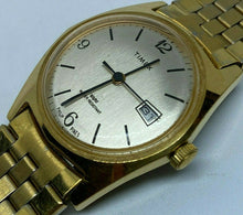 Load image into Gallery viewer, Vintage Timex Sprite Men Gold Tone Stretch Hand-Wind Mechanical Watch Hours~Date
