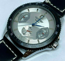 Load image into Gallery viewer, Winner U8028 Mens Silver Black Dual Seconds Self-Wind Automatic Watch Hours~Date
