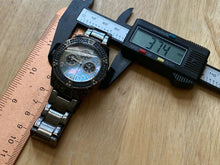 Load image into Gallery viewer, Guess 100m Black Rhinestone Steel Analog Quartz Watch Hours~Day Date~New Battery
