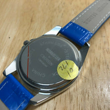 Load image into Gallery viewer, NEW Manhattan Croton Men Silver Blue Leather Analog Quartz Watch Hour~New Batter
