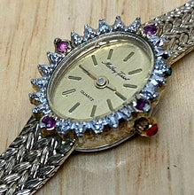 Load image into Gallery viewer, VTG Mathey-Tissot Lady 4 Real Diamonds Rubies Analog Quartz Watch Hours~New Batt
