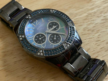 Load image into Gallery viewer, Guess 100m Black Rhinestone Steel Analog Quartz Watch Hours~Day Date~New Battery
