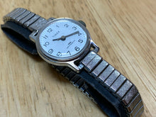 Load image into Gallery viewer, Vintage Timex Lady Classic Silver White Stretch Hand-Wind Mechanical Watch Hours
