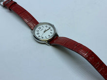 Load image into Gallery viewer, Timex Lady 30m Silver White Leather Band Analog Quartz Watch Hours~New Battery
