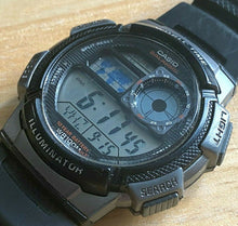 Load image into Gallery viewer, Casio AE-1000W Men Silver Black Digital Alarm Chrono Quartz Watch Hours~New Batt
