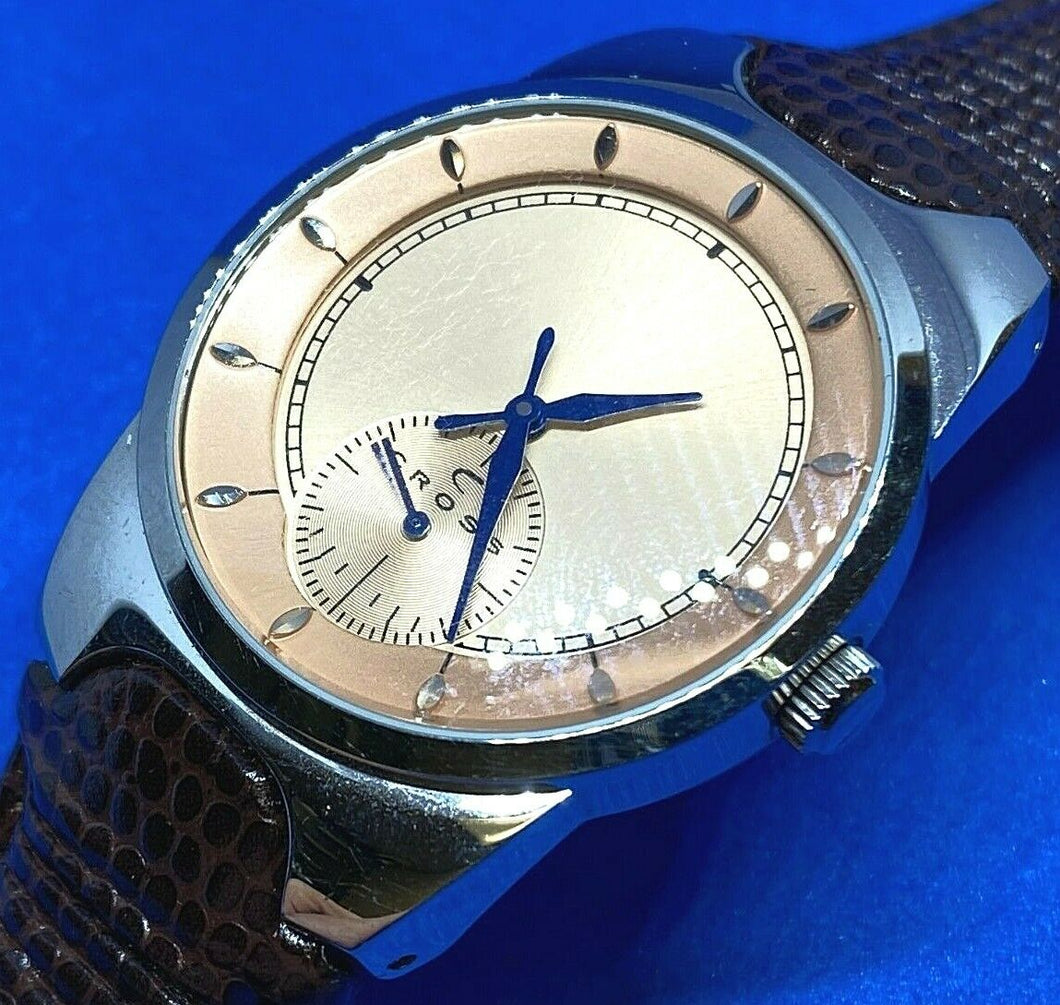 CROSS Men Lady 30m Small Seconds Leather Analog Quartz Watch Hours~New Battery