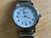 Load image into Gallery viewer, Speidel Express Mens Silver White Stretch Analog Quartz Watch Hours~New Battery
