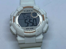 Load image into Gallery viewer, Unused Timex Indiglo Mens 50m White Digital Alarm Chrono Watch Hours~New Battery
