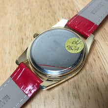 Load image into Gallery viewer, Unused Manhattan Croton Men Gold Tone Red Leather Quartz Watch Hours~New Battery
