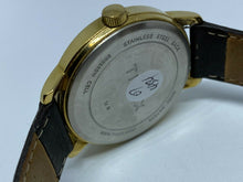 Load image into Gallery viewer, Timex Men 30m Military Dial Gold Tone Leather Analog Quartz Watch Hours~New Batt
