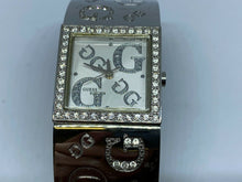 Load image into Gallery viewer, GUESS G96073L Lady Silver Rhinestone Bangle Analog Quartz Watch Hour~New Battery
